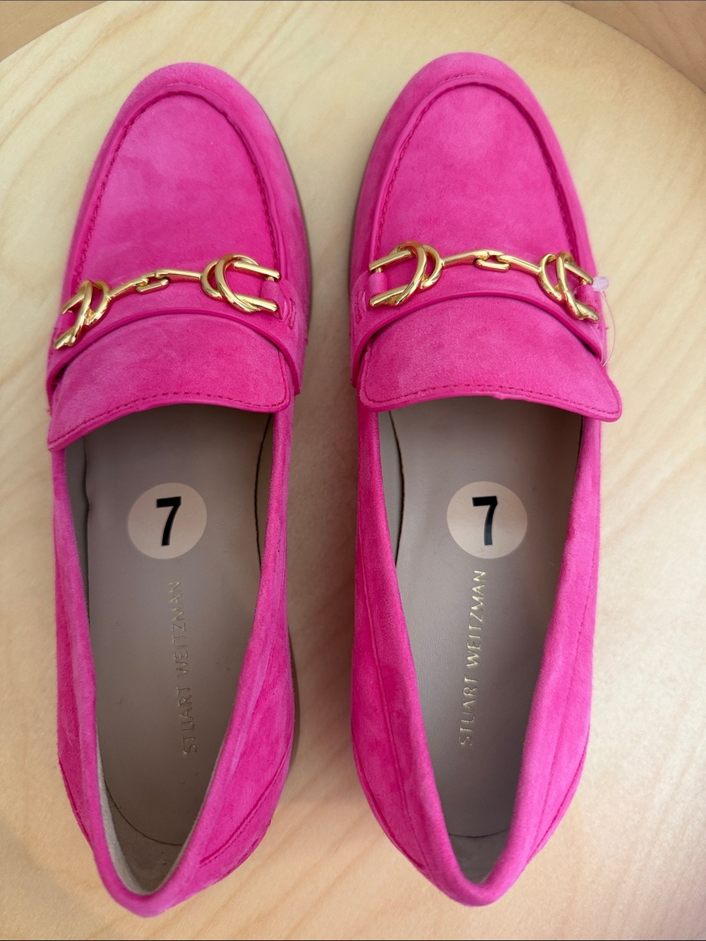 NWT STUART WEITZMAN Owen Buckle Loafer in Peonia Hot Pink Size 7 - Picture 7 of 12